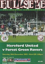 Hereford United v Forest Green Rovers 28-Dec-2002