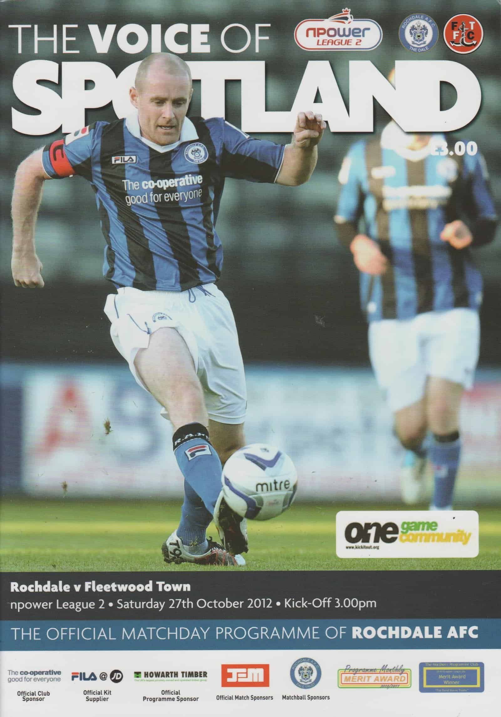 Rochdale v Fleetwood Town 27-Oct-2012