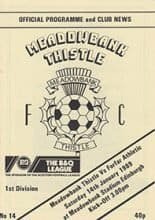 Meadowbank Thistle v Forfar Athletic 14-Jan-1989