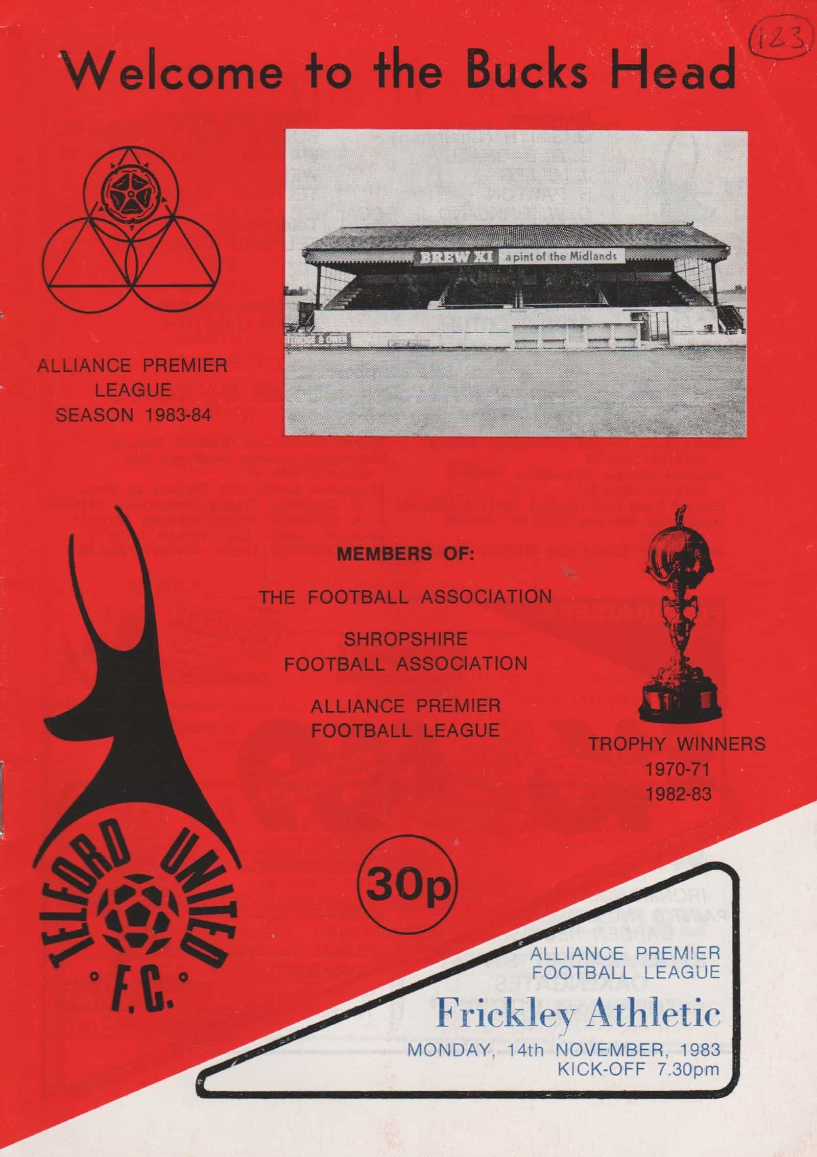 Telford United v Frickley Athletic 14-Nov-1983