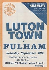 Luton Town v Fulham 18-Sep-1976