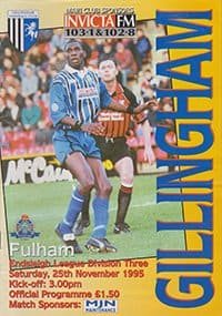 Gillingham v Fulham 25-Nov-1995
