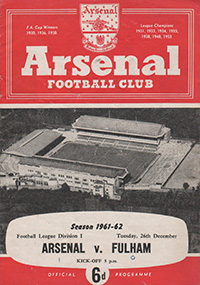 Arsenal v Fulham 26-Dec-1961