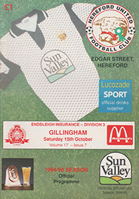 Hereford United v Gillingham 15-Oct-1994