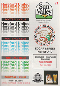 Hereford United v Gillingham 16-Apr-1994