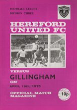 Hereford United v Gillingham 19-Apr-1975