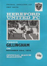 Hereford United v Gillingham 23-Nov-1974