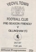 Yeovil Town v Gillingham 29-Jul-1987