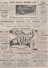 Hereford United v Gloucester City 16-Feb-1957