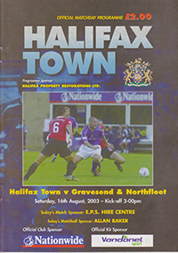 Halifax Town v Gravesend & Northfleet 16-Aug-2003
