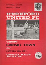 Hereford United v Grimsby Town 19-Jan-1974