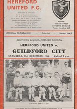 Hereford United v Guildford City 31-Dec-1966