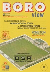 Farnborough Town v Halesowen Town 26-Nov-1991