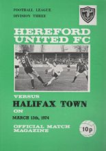 Hereford United v Halifax Town 13-Mar-1974