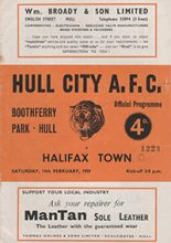 Hull City v Halifax Town 14-Feb-1959