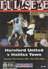 Hereford United v Halifax Town 19-Oct-2002