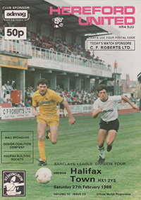 Hereford United v Halifax Town 27-Feb-1988