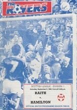 Raith Rovers v Hamilton Academical 05-Sep-1992