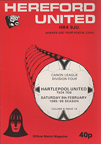 Hereford United v Hartlepool United 08-Feb-1986