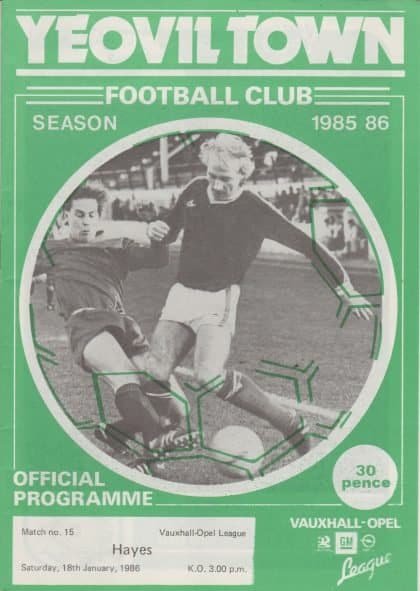 Yeovil Town v Hayes 18-Jan-1986