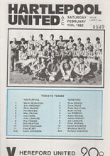 Hartlepool United v Hereford United 13-Feb-1982