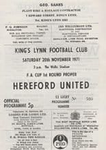 Kings Lynn v Hereford United 20-Nov-1971