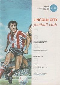 Lincoln City v Hereford United 20-Apr-1992