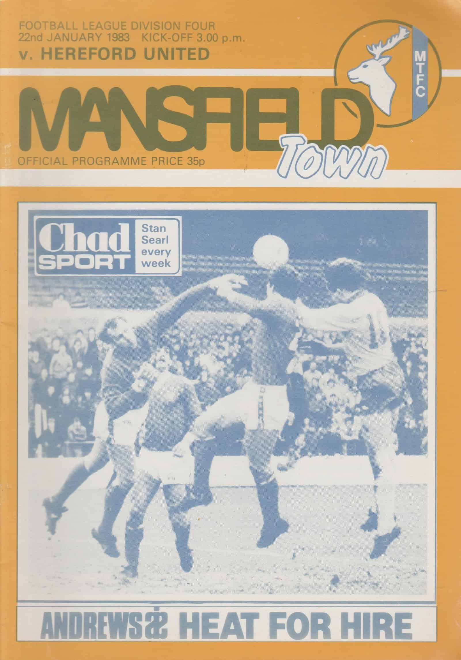Mansfield Town v Hereford United 22-Jan-1983