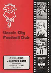 Lincoln City v Hereford United 04-Apr-1981
