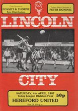 Lincoln City v Hereford United 04-Apr-1987