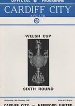 Cardiff City v Hereford United 08-Feb-1967