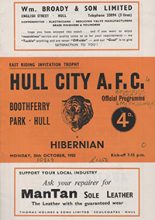 Hull City v Hibernian 20-Oct-1958