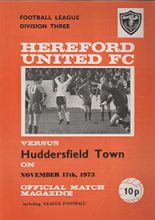 Hereford United v Huddersfield Town 17-Nov-1973