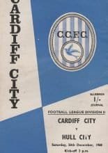 Cardiff City v Hull City 28-Dec-1968