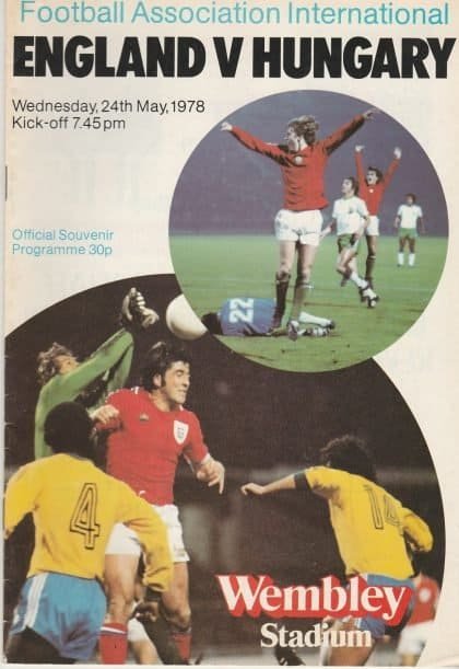 England v Hungary  24-May-1978