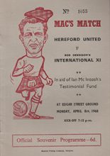 Hereford United v Bob Dennison's International XI 08-Apr-1968