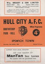 Hull City v Ipswich Town 30-Apr-1960