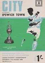 Manchester City v Ipswich Town 31-Aug-1968
