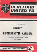 Hereford United v Kidderminster Harriers 07-Nov-1970