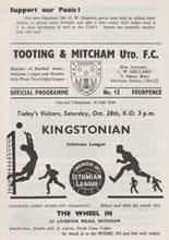Tooting & Mitcham United v Kingstonian 28-Oct-1967