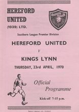 Hereford United v King's Lynn 23-Apr-1970