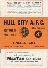 Hull City v Lincoln City 10-Oct-1959