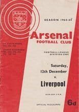 Arsenal v Liverpool 12-Dec-1964