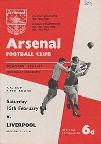 Arsenal v Liverpool 15-Feb-1964