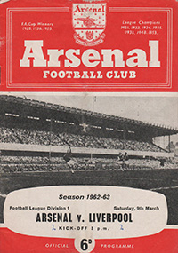 Arsenal v Liverpool 09-Mar-1963