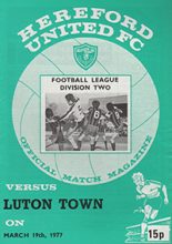 Hereford United v Luton Town 19-Mar-1977