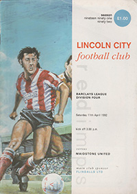 Lincoln City v Maidstone United 11-Apr-1992