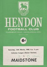 Hendon v Maidstone United 16-Mar-1968