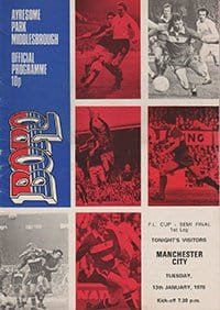 Middlesbrough v Manchester City 13-Jan-1976
