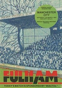 Fulham v Manchester City 17-Mar-1984